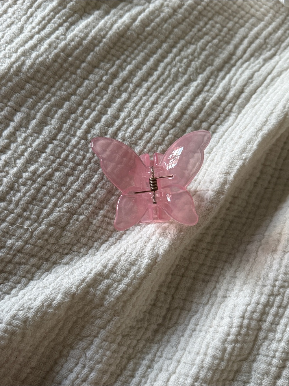 Light pink butterfly hair clip claw pastel baby